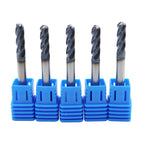 5pcs 3/16in Ball Nose Solid Carbide End Mills, 4 Flute, 30 Degree