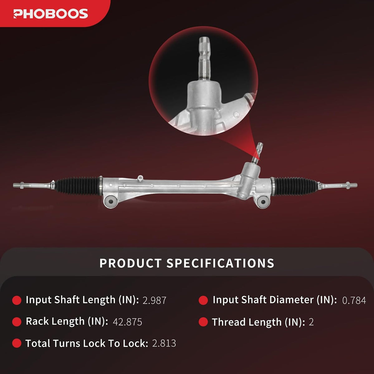 PHOBOOS Manual Steering Rack and Pinion Fit for Toyota & Lexus