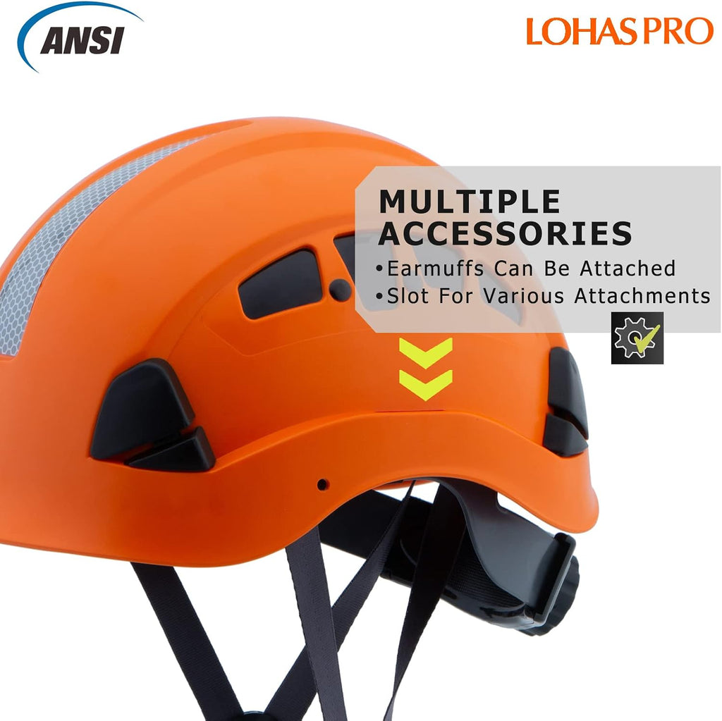 Hard Hats Construction Safety Helmet ANSI Z89.1 Approved OSHA Hardhat, LOHASPRO Vented Men Worker Orange Hard Hat