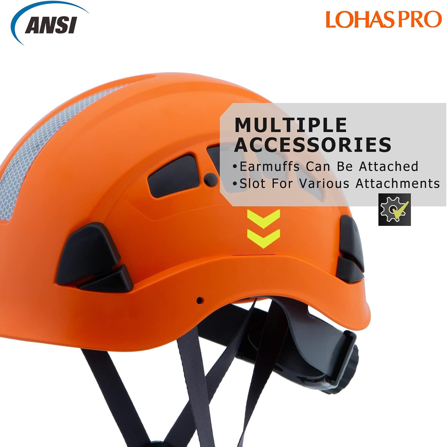 Hard Hats Construction Safety Helmet ANSI Z89.1 Approved OSHA Hardhat, LOHASPRO Vented Men Worker Orange Hard Hat