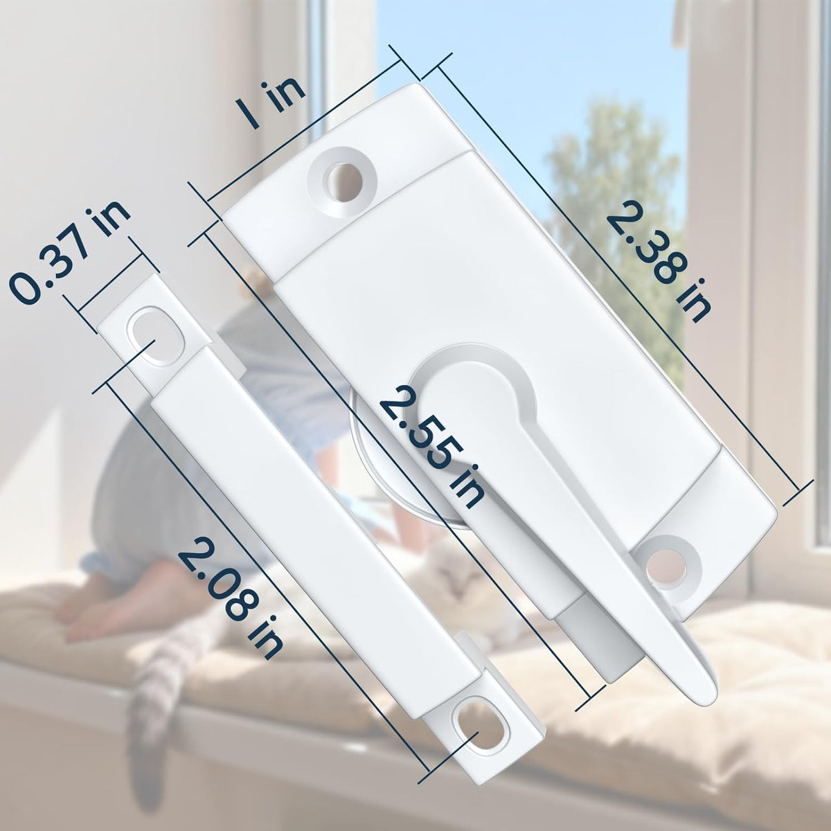 Sliding Window Sash Locks White ZUONAI 2 Pack Cam Sash Locks for Double Hung Window Latch Lock Security Vinyl Window