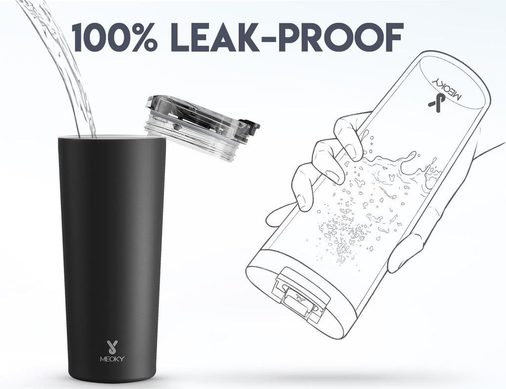 24 oz Insulated Travel Coffee Mug: Leak Proof Lid, Night | Stainless Steel Coffee Tumbler, Keeps Hot for 8 Hours or