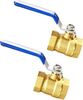 2PCS 1 Inch Full Port Brass Ball Valve,1'' NPT Female Heavy Brass Valve