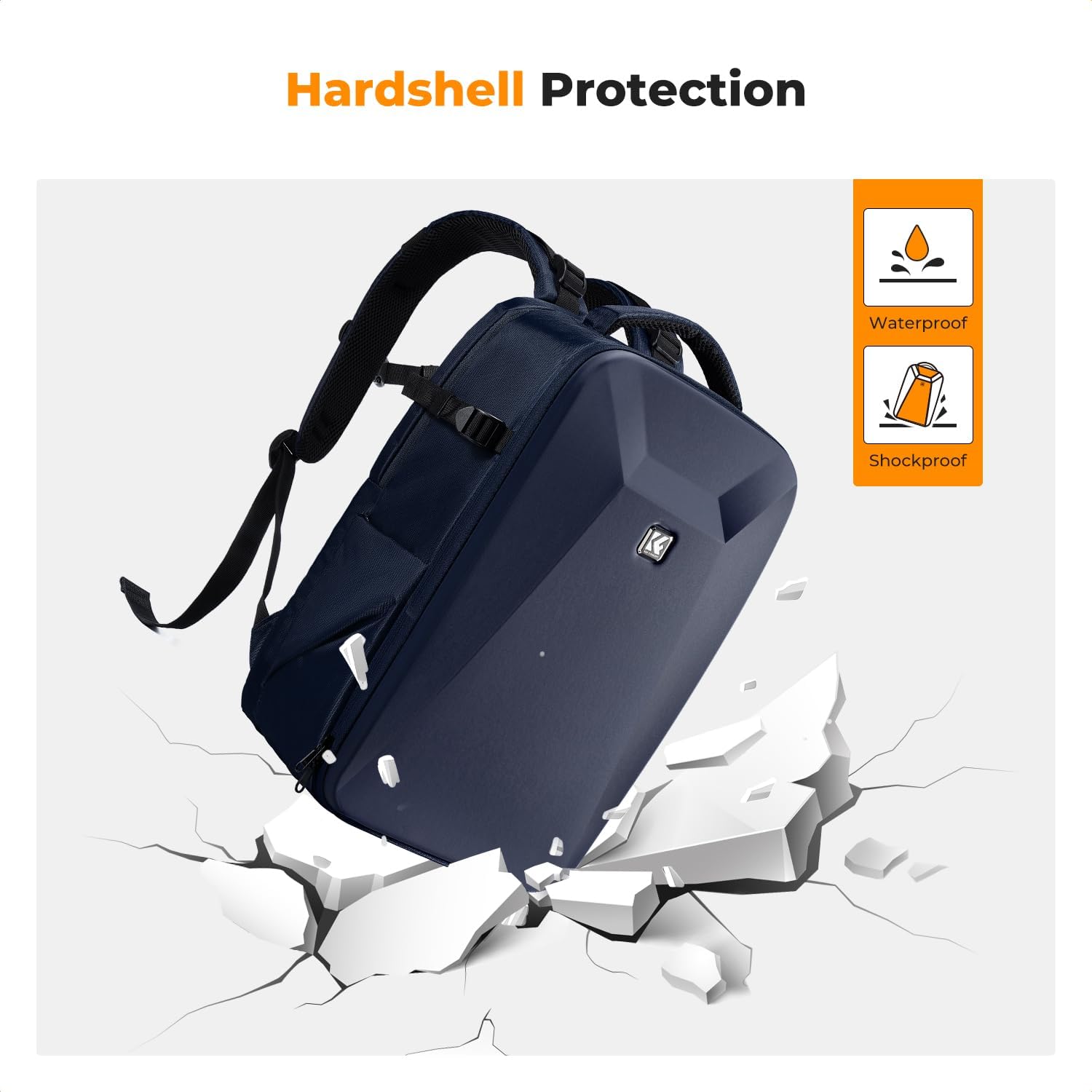 Camera Backpack,Hardshell Photography DSLR Camera Bag | 15-15.6 Inch Laptop Compartment, Waterproof, Hard Shell