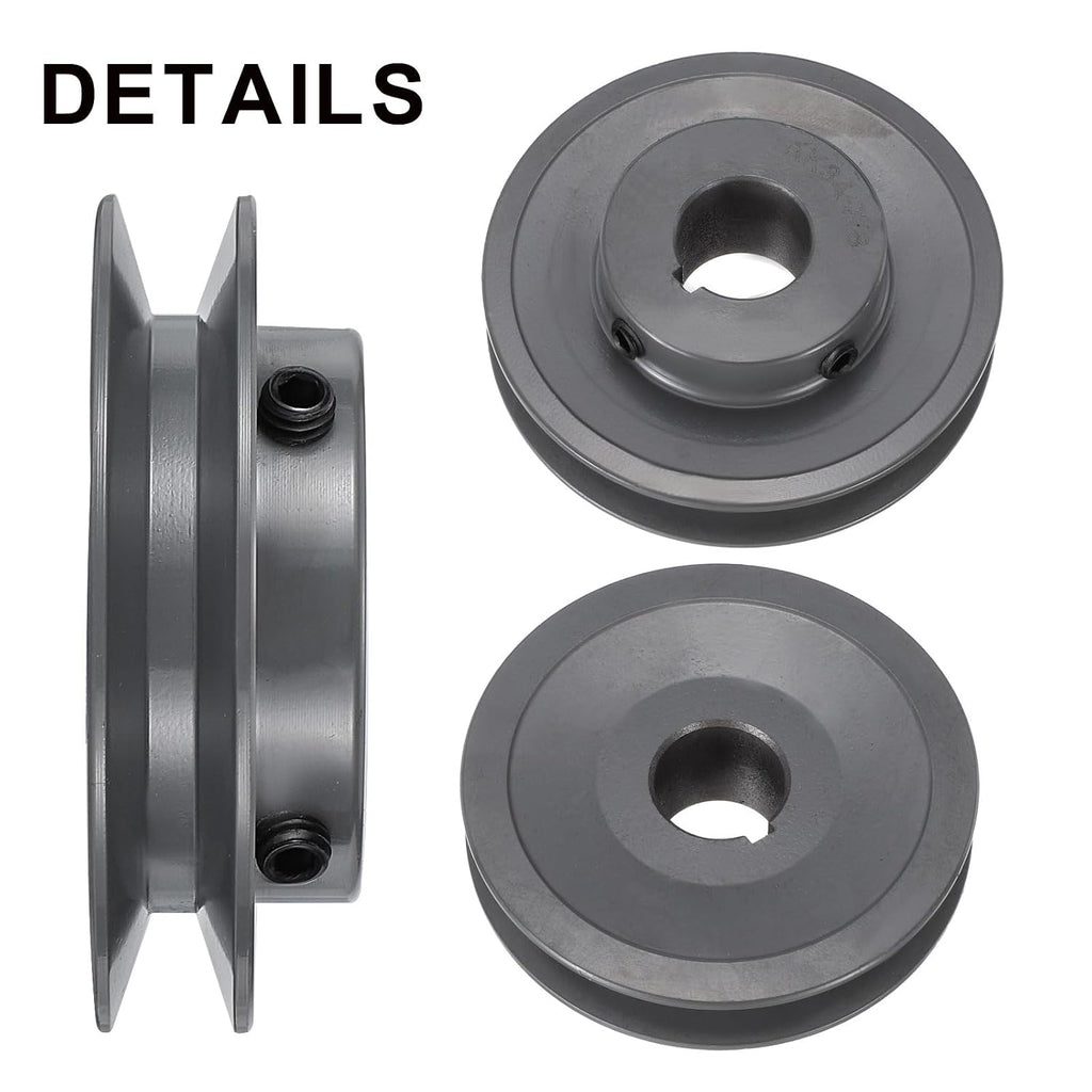 uxcell AK34-7/8 V-Belt Sheave 7/8" Bore, 3.45" OD, Single Groove Web Sheave