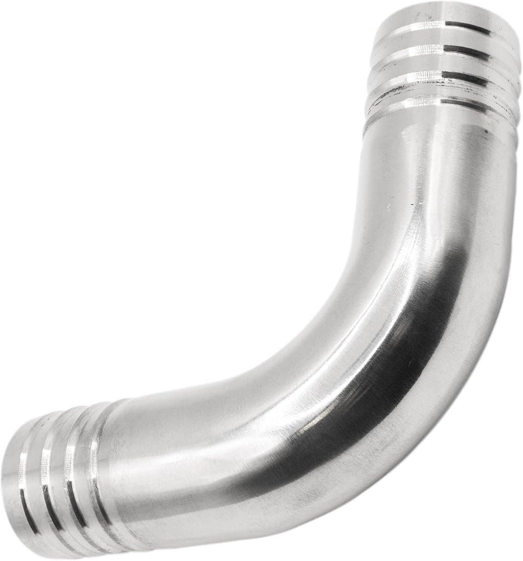 Stainless Steel Sanitary Hose Barb 90 Degree Elbow 1-1/4" x 1-1/4" Barbed