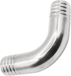 Stainless Steel Sanitary Hose Barb 90 Degree Elbow 1-1/4" x 1-1/4" Barbed