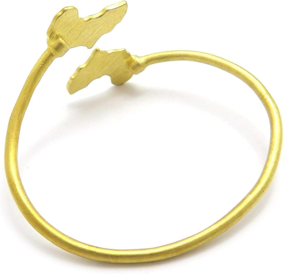 Smooth Africa Continent Pendant Brass Bangle