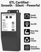 24V 75W Magnetic Dimmable LED Driver, 120VAC to 24VDC Transformer