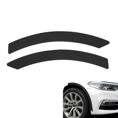 Zosgrew 2PCS Car Wheel Tire Eyebrow Strips, Silicone Anti Fender Potector, Universal Fender Flare Arch Lip Trim Strips, Self Adhesive Body Edge Protector, for Most Cars (Black)