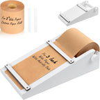 Desktop Note Paper Roll Dispenser with 98ft Note Taking Roller Wooden Kraft Paper Roll Holder Fit 3x2.75 Inch Sticky