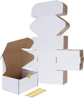 10 Pack 6x4x3 Small Shipping Boxes, White Corrugated Cardboard Box for Packing, Mailing, Business