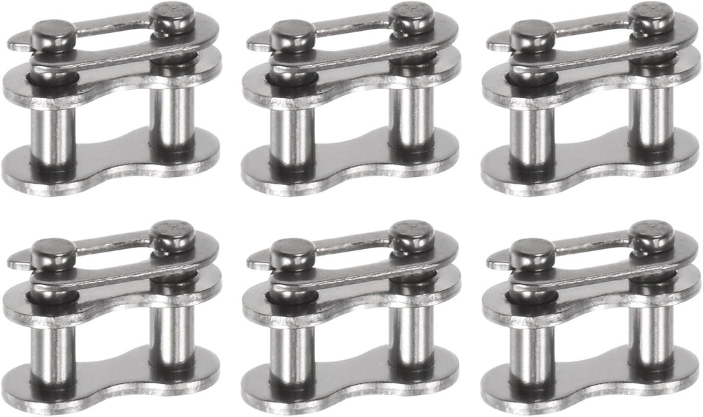 uxcell 6Pcs #25 Chain Master Connector Link Roller 1/4" Pitch Stainless Steel Standard Connecting Split Links for 04C Chain