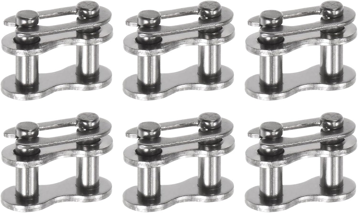 uxcell 6Pcs #25 Chain Master Connector Link Roller 1/4" Pitch Stainless Steel Standard Connecting Split Links for 04C Chain