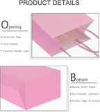 Mini Pink Paper Bags 50 Pack Pink Gift Bags with Handles
