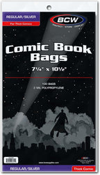 Thick Silver Age Comic Bags - 1000 ct | Archival Quality, Acid-Free Protection for Silver Age Comic Books | 7 1/4 x