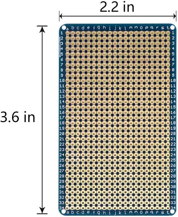 Treedix 4 pcs Solderable BreadBoard Universal Board PCB Prototype Shield Board Double Sided Tinned Gold Plated Holes Compatible with Arduino Kit Raspberry Pi Shield Prototyping and Testing
