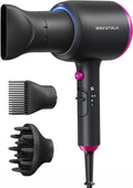 Hair Dryer with Diffuser, Blown Away Ionic Hair Dryer for Curly Hair with Comb, 1875W Fast Drying Blow Dryer with