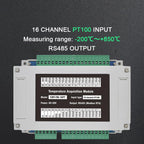 16 Channels PT100 Rs485 Modbus Output Temperature Acquisition Module