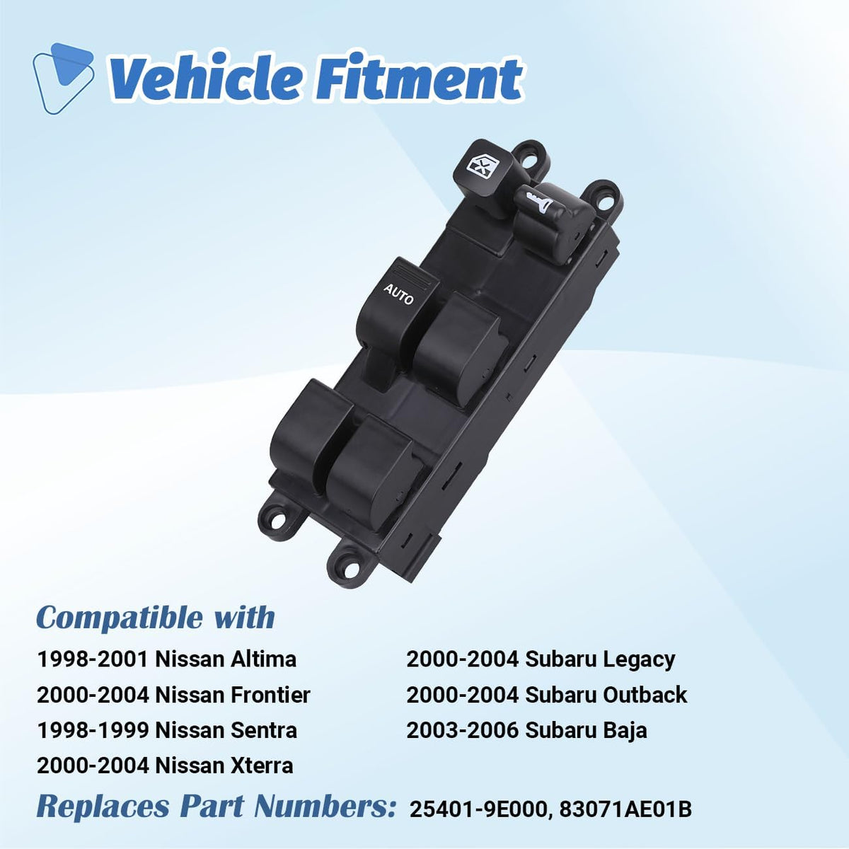 Driver Power Window Switch for 2000-2004 Nissan Frontier/Xterra