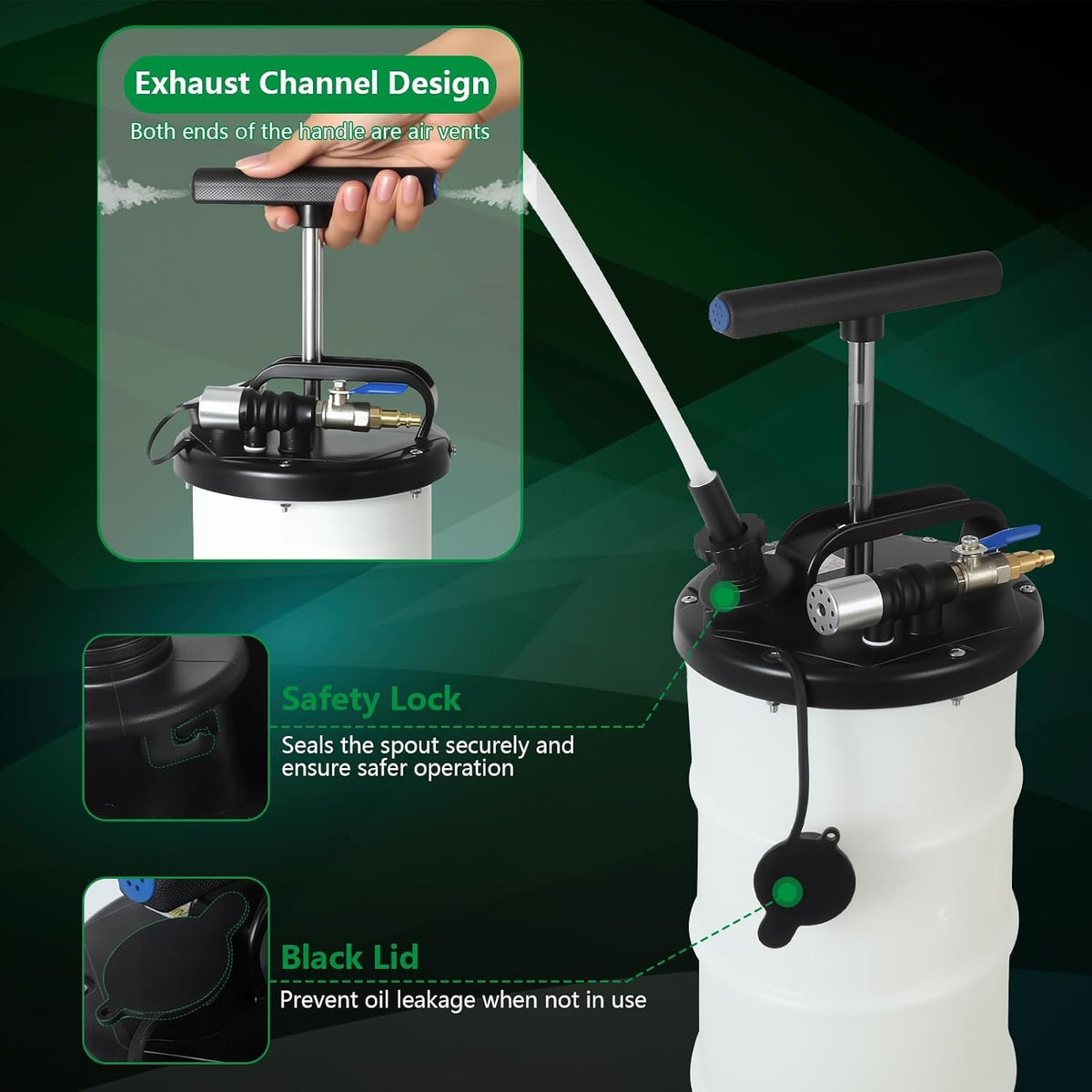 Oil Extractor Pump 7L Manual Pneumatic Fluid Extractor for Oil Change