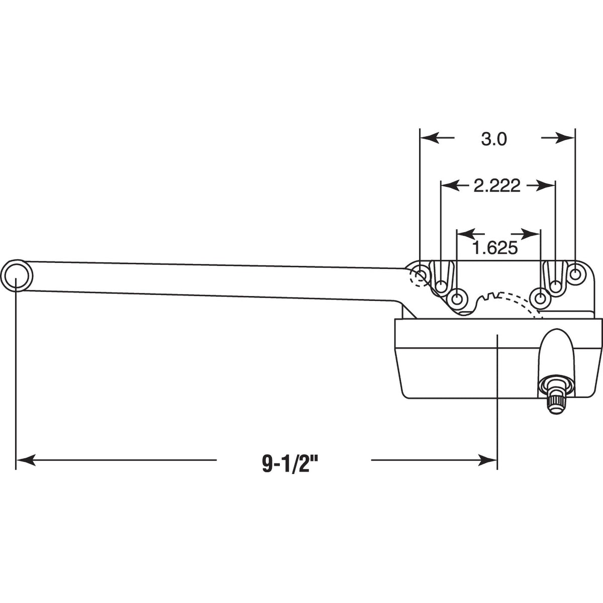 TH 23021 9-1/2 In. Single-Arm Left-Hand Casement Operator (Single Pack)