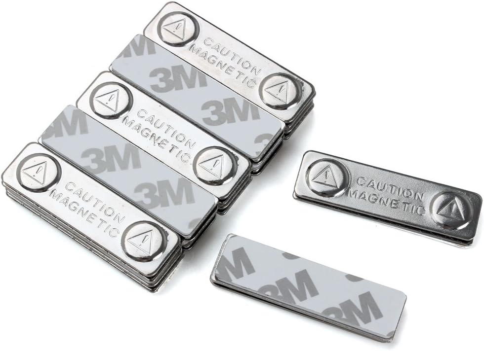 Name Badge Magnets, Magnetic Name Tag Holders, Set of 12 (24 Pieces)