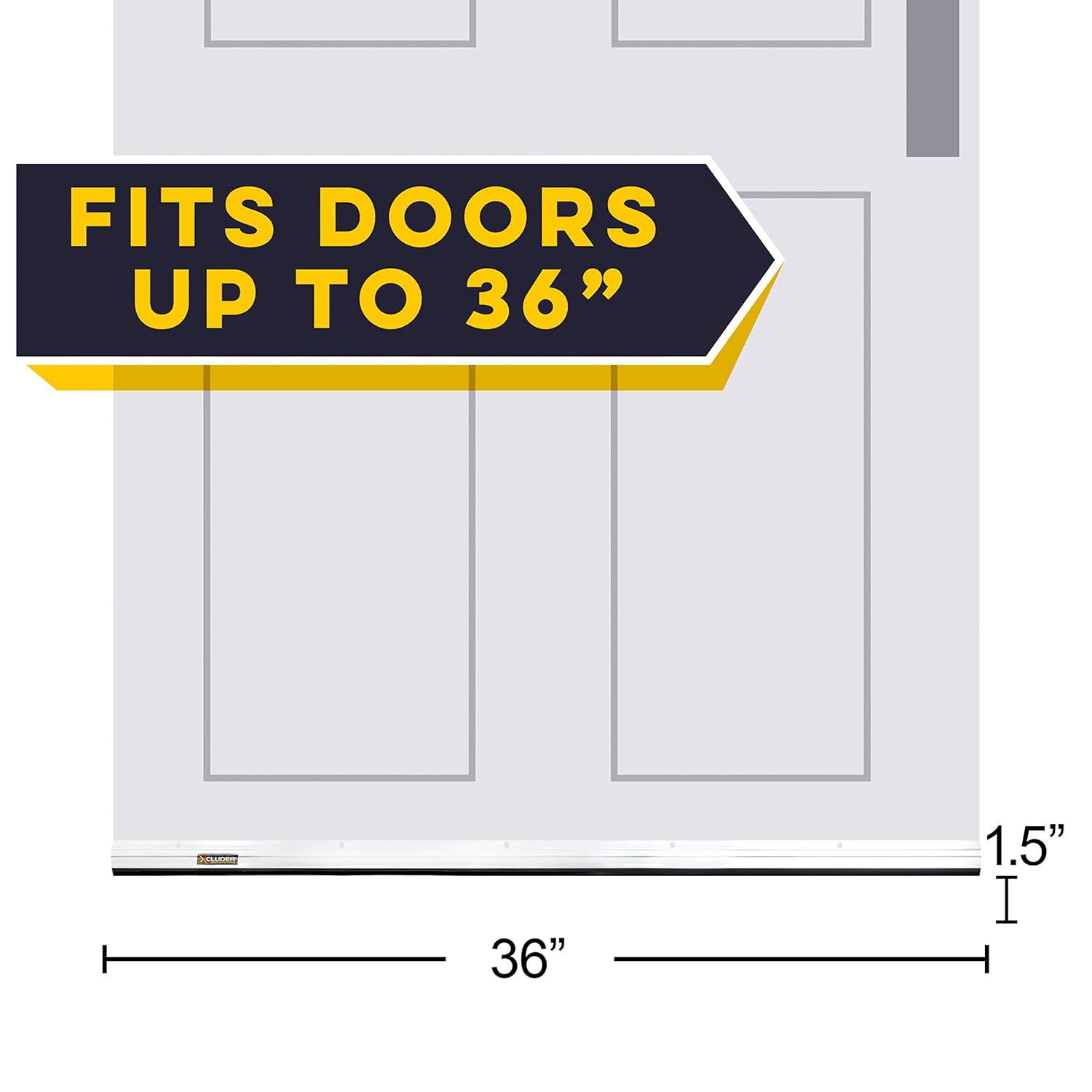36" Low-Profile Door Sweep, Aluminum 2-Pack – Seals Out Rodents & Pests, Enhanced Weather Sealing, Easy to Install;