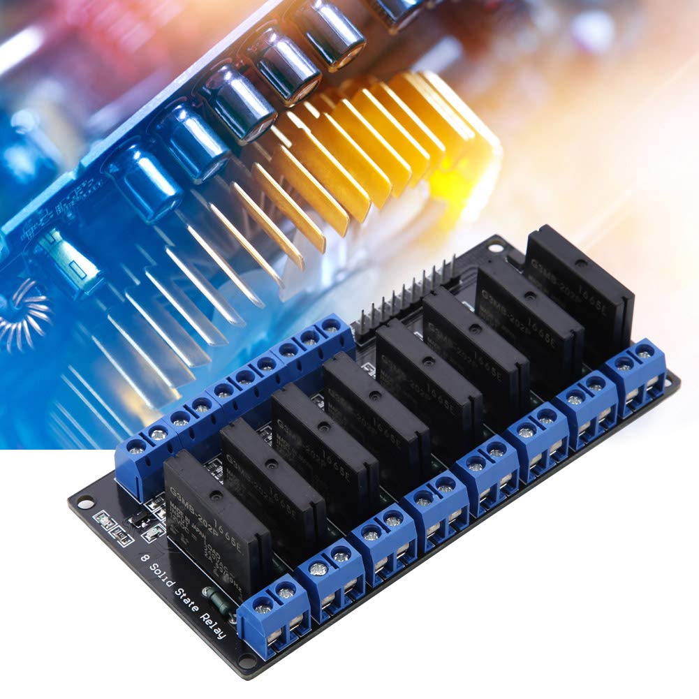 8 Channels Solid State Relay Module DC-AC Low Level Trigger Black with