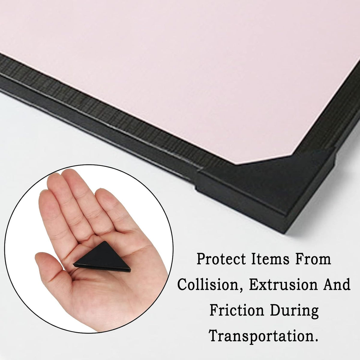 6mm(1/4inch) Black Triangle Shape Plastic Glass Corner Protector,Collision-Proof Right-Angle Plastic Corner Guard for