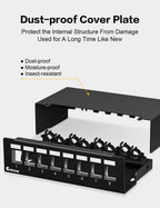 Patch Panel 8 Port Blank Keystone Patch Panel STP&UTP Compatible with LC/SC/ST/FC/USB/HDMI Keystone Jack for Desk Mount Home Ethernet Termination Box