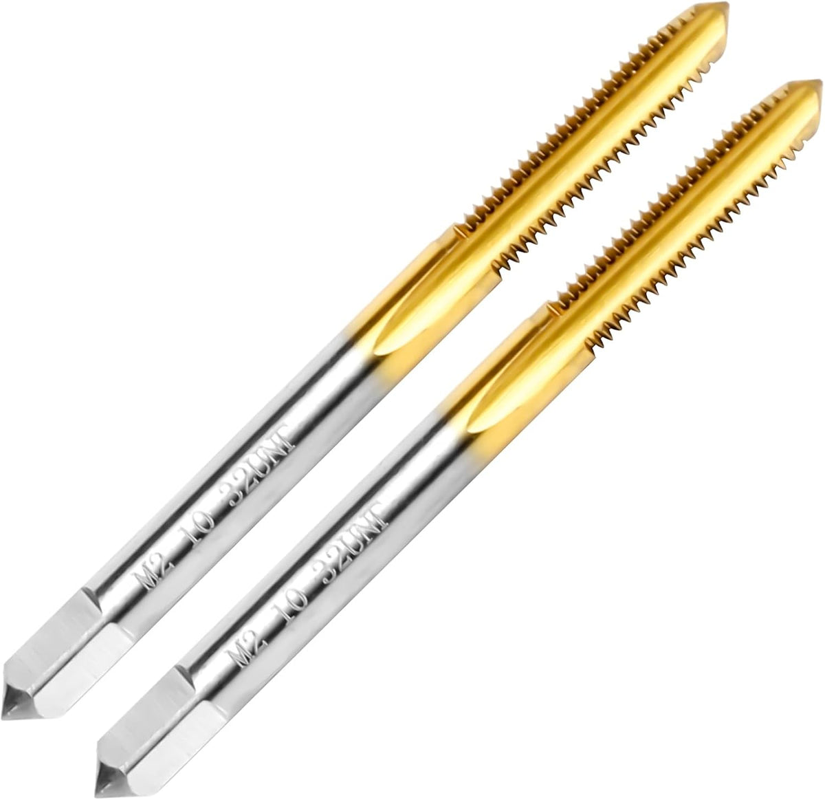 2Pcs 10-32 UNF Thread Tap for Metal,10-32 UNF M2 HSS Thread Milling Tap