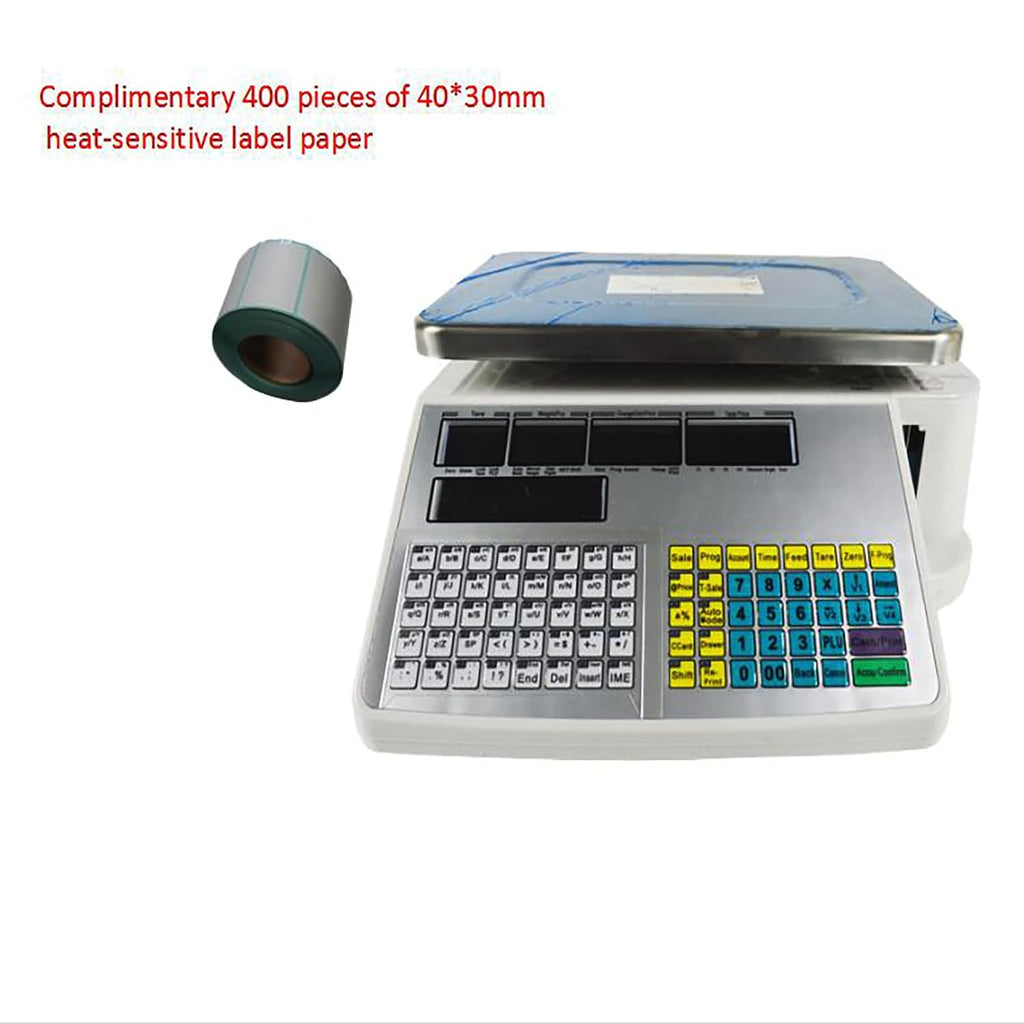 Five-Window Without Vertical Pole Digital Price Computing Scale 66lb/30kg Thermal Printer with One Roll of Thermal