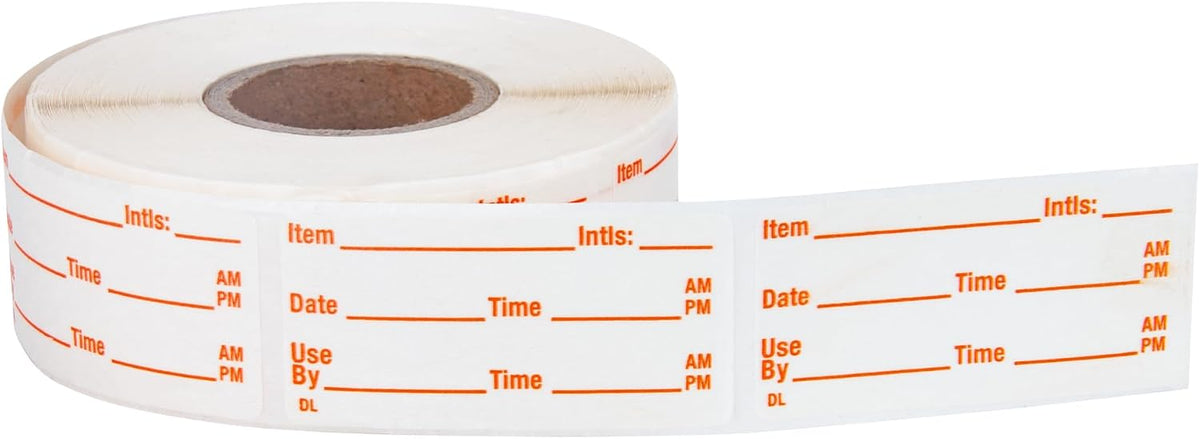 500 Stickers 1 x 2 Inch Use by Dissolvable Labels Red