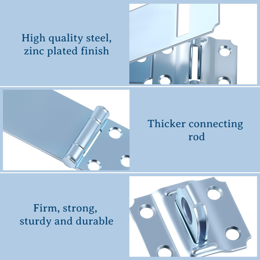 6 Pack Door Padlock Locks Hasp Latch, 3-1/2 inch Safety Packlock Clasp Hasp Lock Latch,Extra Thick Door Gate Lock