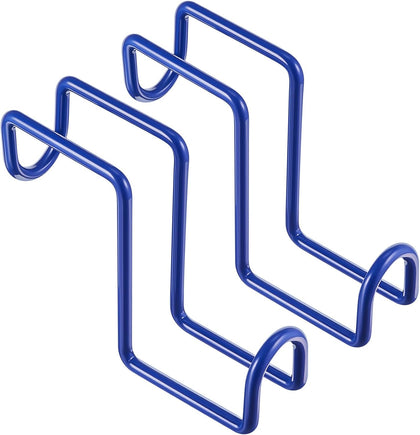 2 Pcs Heavy Duty Horse Tack Hooks Over Rail 4 Inch Metal,Blue