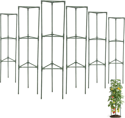Tomato Cages for Garden,6 Pack 50in Tall Tomato Plant Support Stakes Adjustable Heavy Duty Steel Plant Tower Stakes