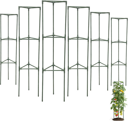 Tomato Cages for Garden,6 Pack 50in Tall Tomato Plant Support Stakes Adjustable Heavy Duty Steel Plant Tower Stakes