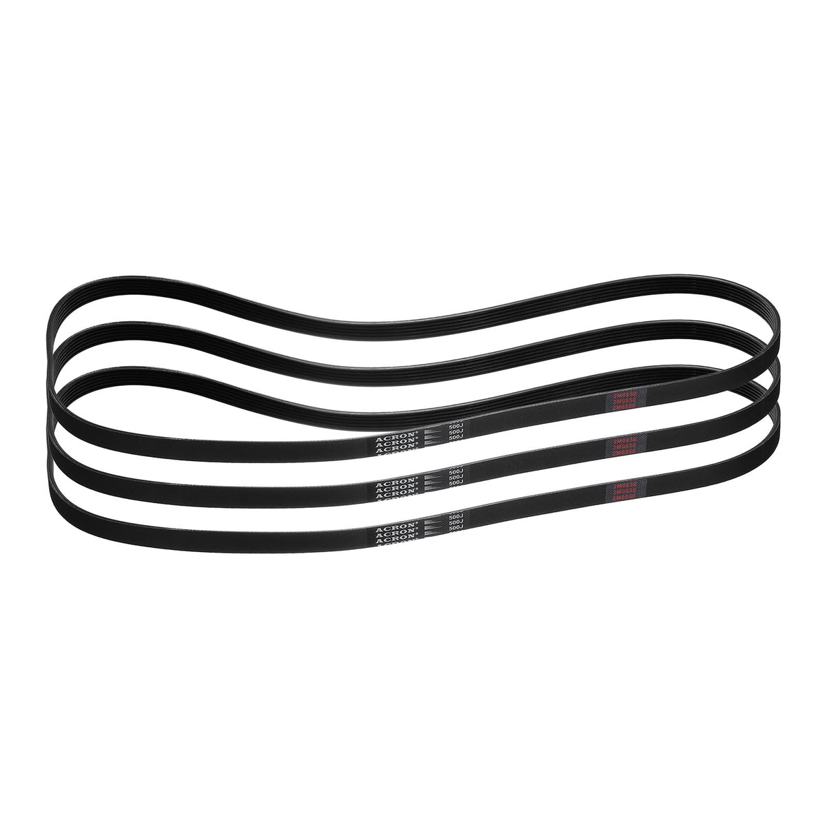 uxcell 3pcs 520J6 PJ V-Ribbed Belt 6 Ribs 52" L x 0.55" W x 0.14" H, EPDM