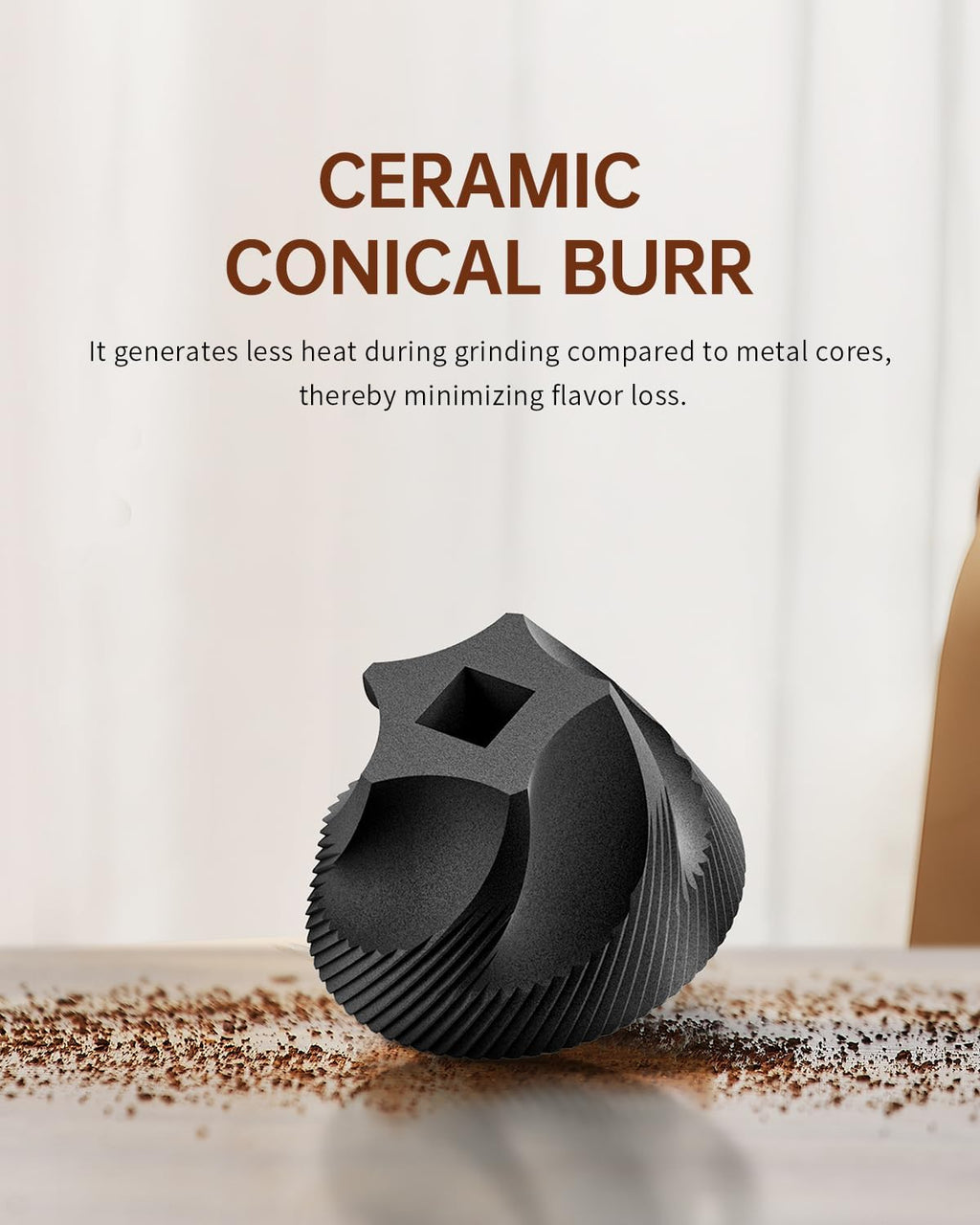 Mini Manual Coffee Grinder with 40 External Adjustable Settings and Ceramic Conical Burr, Portable Stainless Steel