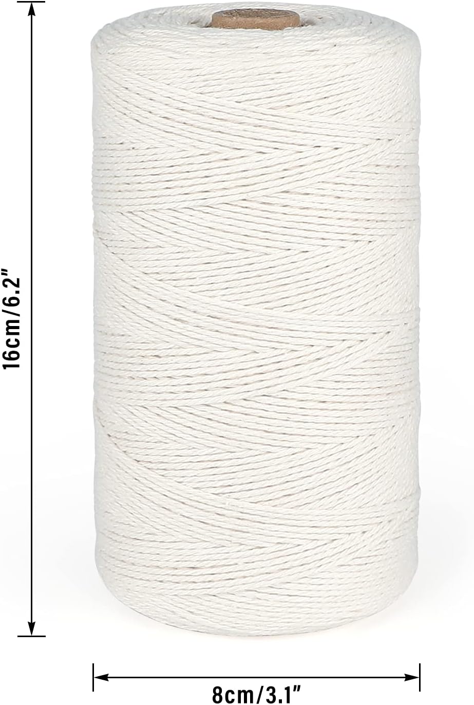 White Cotton String 1.5mm, 1476 Feet Cotton Bakers Twine