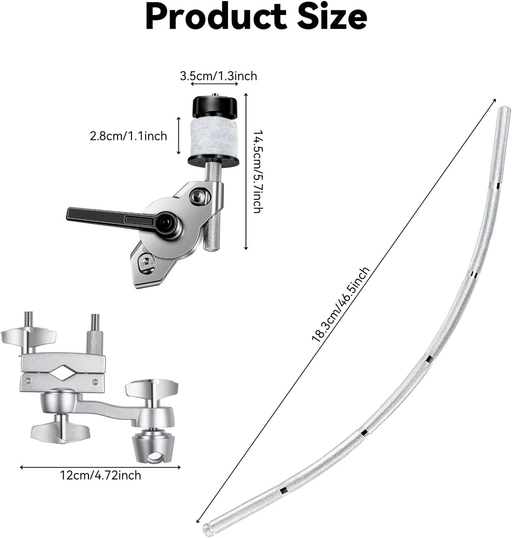 Snare Drum Cymbal Clamp，Cymbal Expansion Clip,Silver | Cymbal Extension Mount Clamp for Splash, Crash and Effects