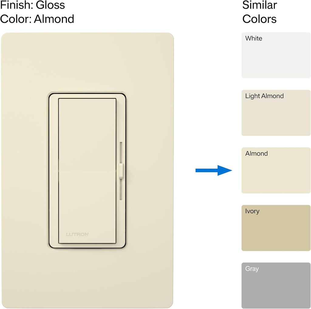 Lutron Diva LED+ Dimmer Switch, Paddle Dimmer, Single Pole/3-way