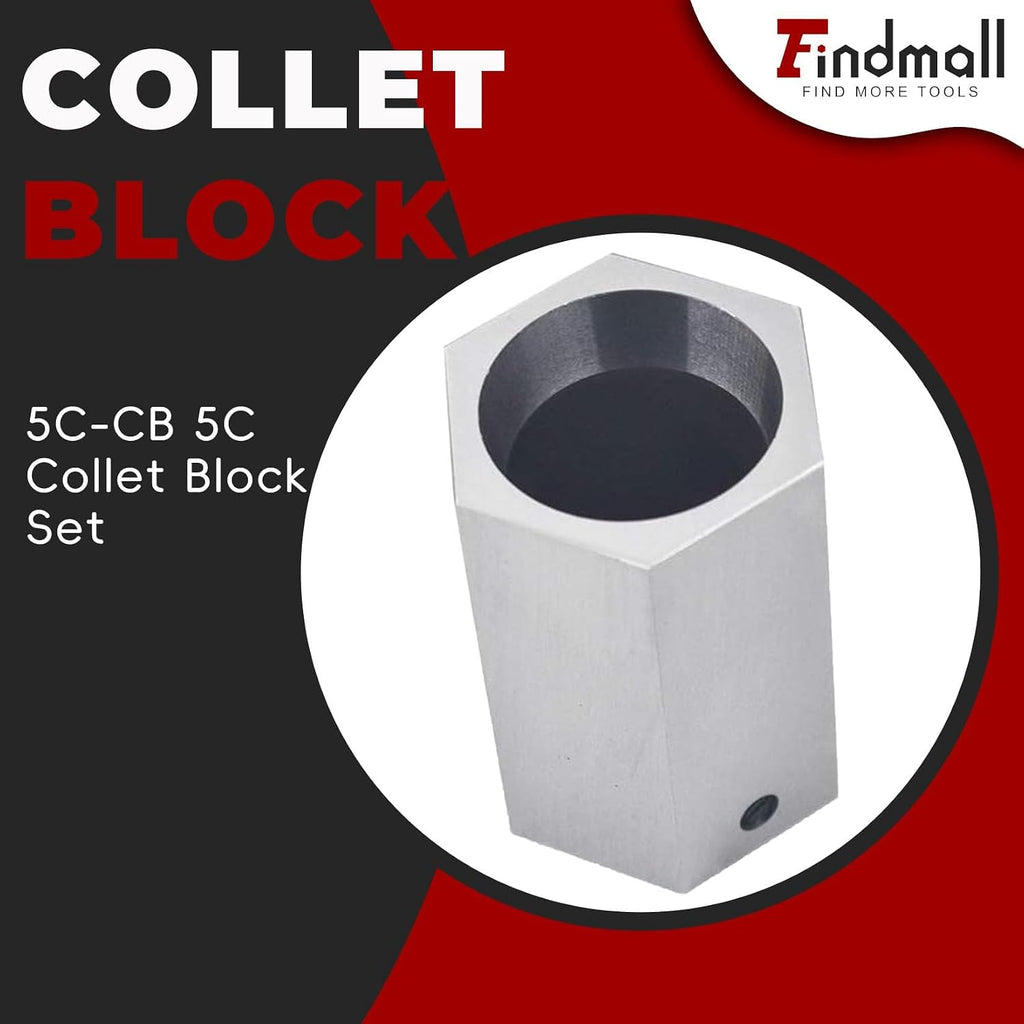 findmall 5C Collet Block Set Hex 5C-CB, Square Collets and Closer