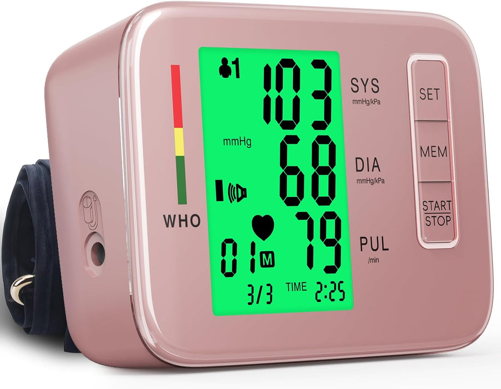 Blood Pressure Monitors,Pink Blood Pressure Machine Bp Cuff | Automatic Upper Arm with 8.7”-16.5 inches Adjustable