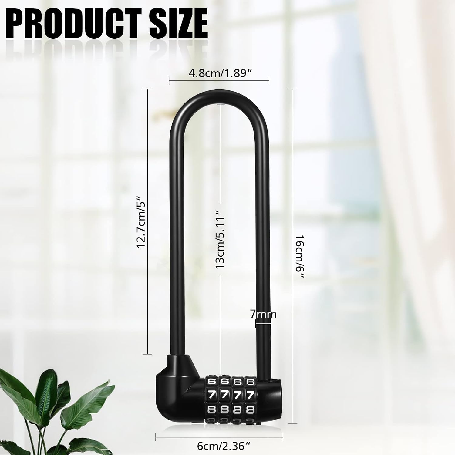 2 Pieces 6 Inch Long Shackle Combination Lock 4 Digit Outdoor Waterproof Padlock with Resettable Code for School Gym