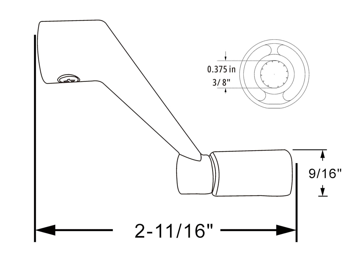 Window Crank Handle,[H 3713],White,2 pack,3/8" Spline Socket Crank Handle