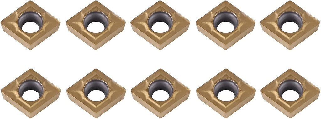 Carbide Line Boring Tips,Carbide Lathe Tool Tips,Ccmt21.51 Exquisite for Insert Pack Insert 10Pcs CNC Carbide Tips Inserts Blade Cutter Lathe Turning Tool with Box