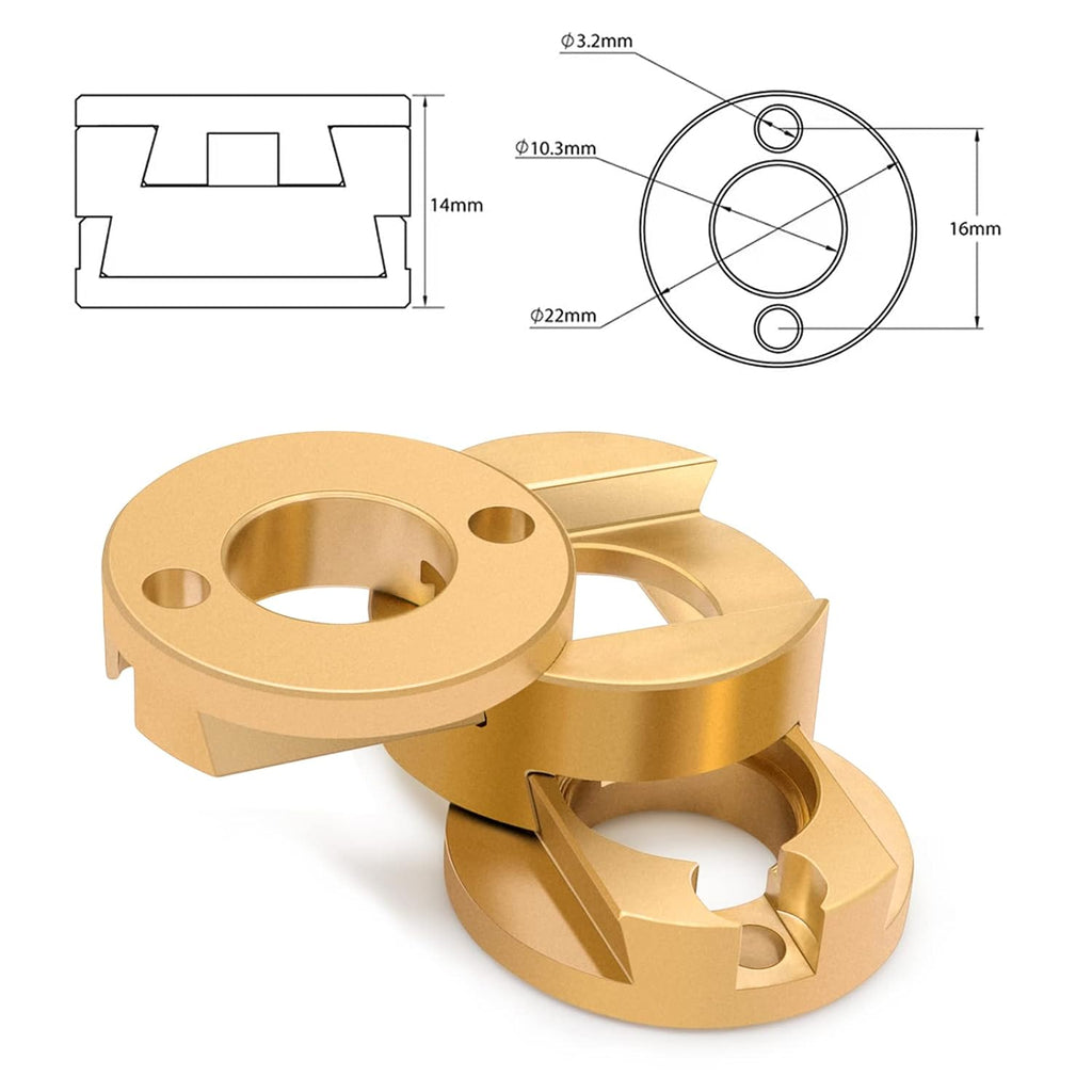 2-Pack Oldham Coupling Couplers Compatible with VzBot, BLV and Other 3D Printer Z axis T8 Lead Screw Hotbed(2-Pack, for Other 3D Printer)