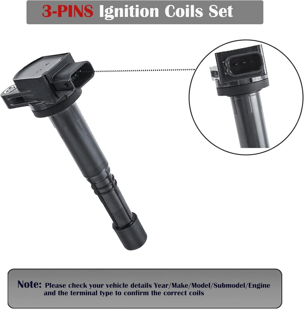 Set of 4 Ignition Coils for Honda CRV Accord Element